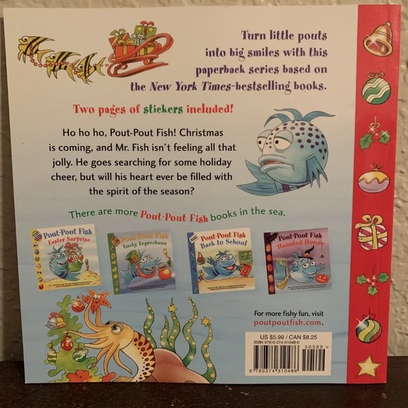Pout-Pout Fish: Christmas Spirit New Includes 2 Pages Of Stickers - Picture 2 of 4